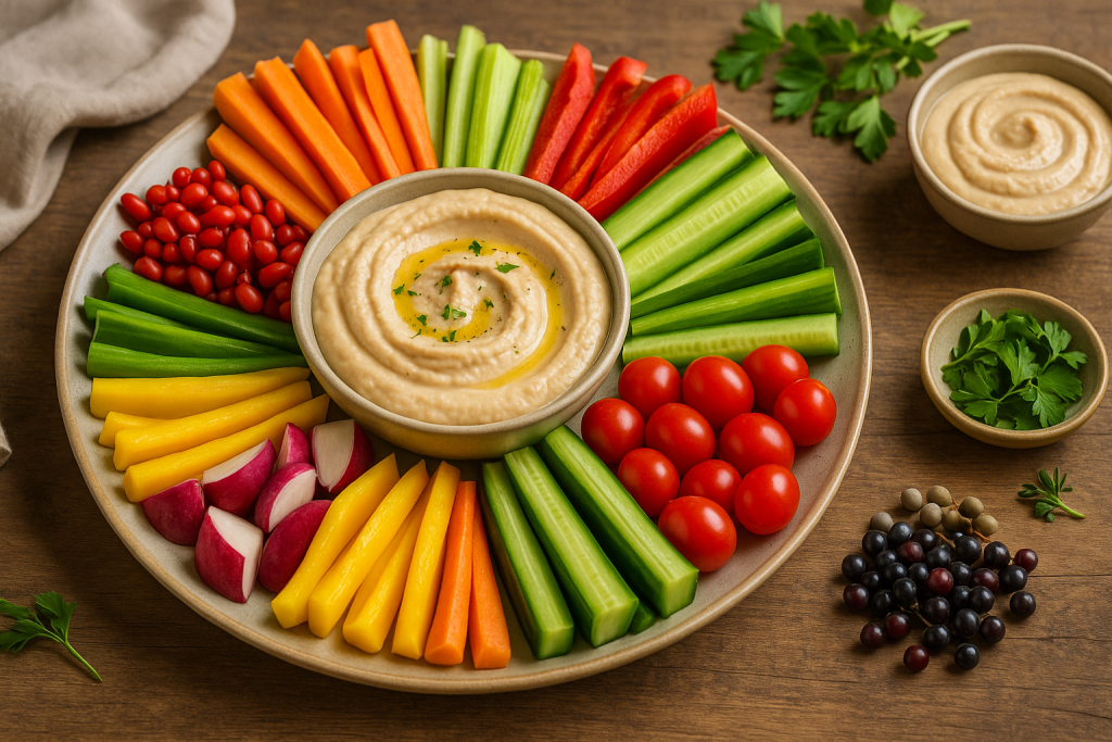 Dips de légumes colorés