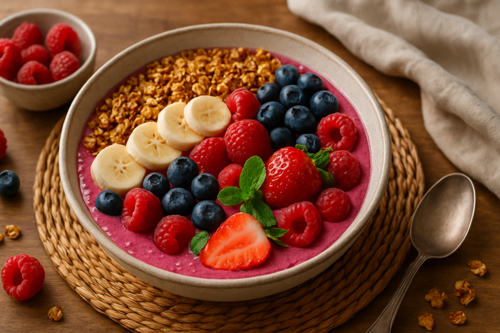 Smoothie bowl aux fruits rouges