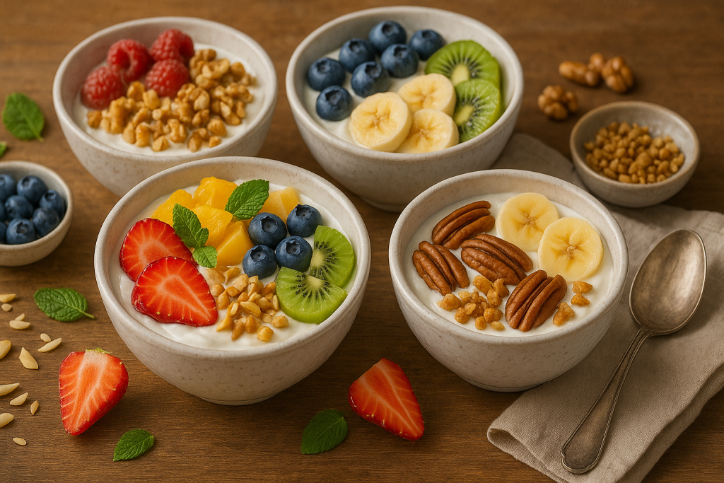 Fromage blanc aux toppings variés