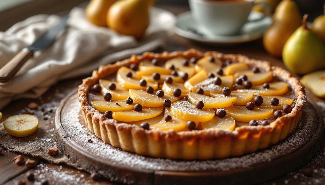 tarte poire chocolat cyril lignac